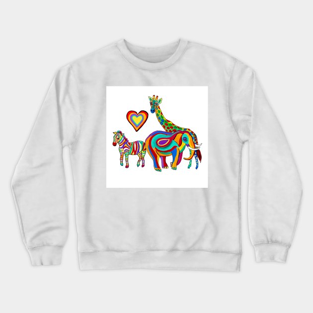 Rainbow Savanna (white) Crewneck Sweatshirt by MagaliModoux